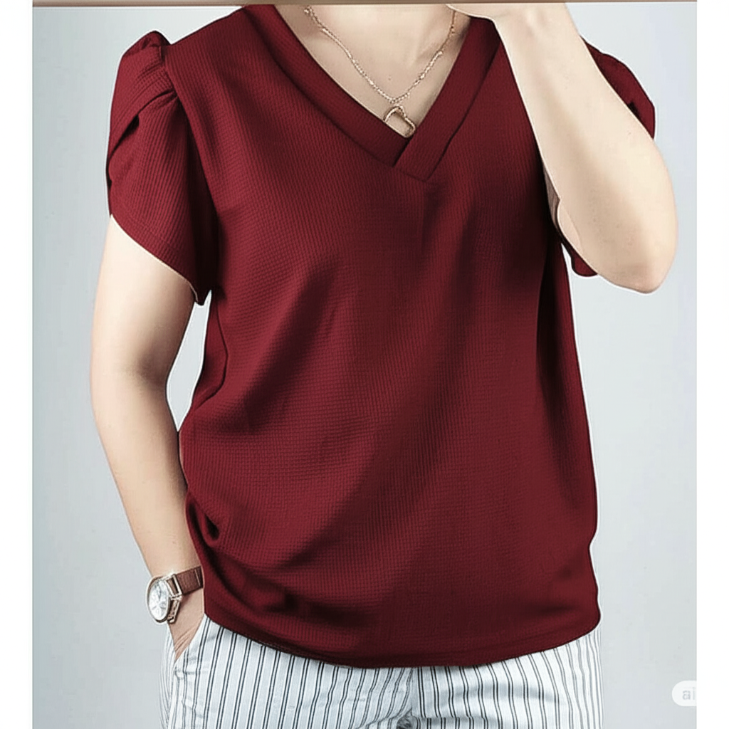 KARA OVERLAP SLEEVES TOP (BUY 1 TAKE 1 FREE)