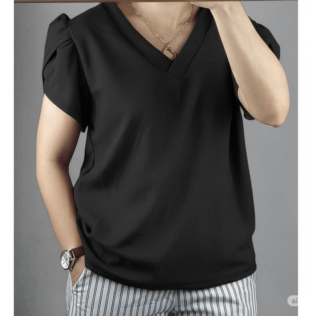 KARA OVERLAP SLEEVES TOP (BUY 1 TAKE 1 FREE)