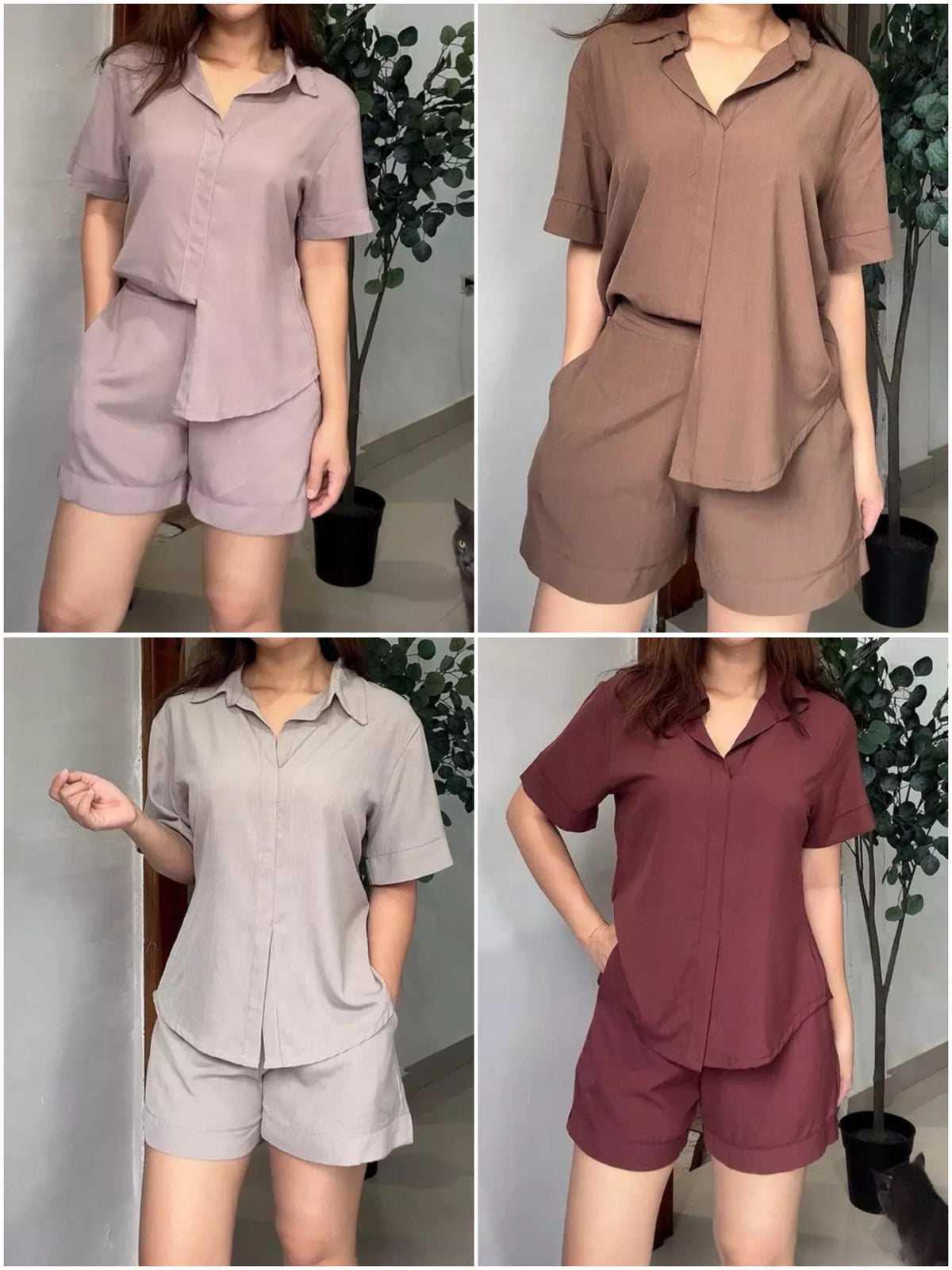 SOFT-LINEN POLO SHORT COORDS TERNO SET