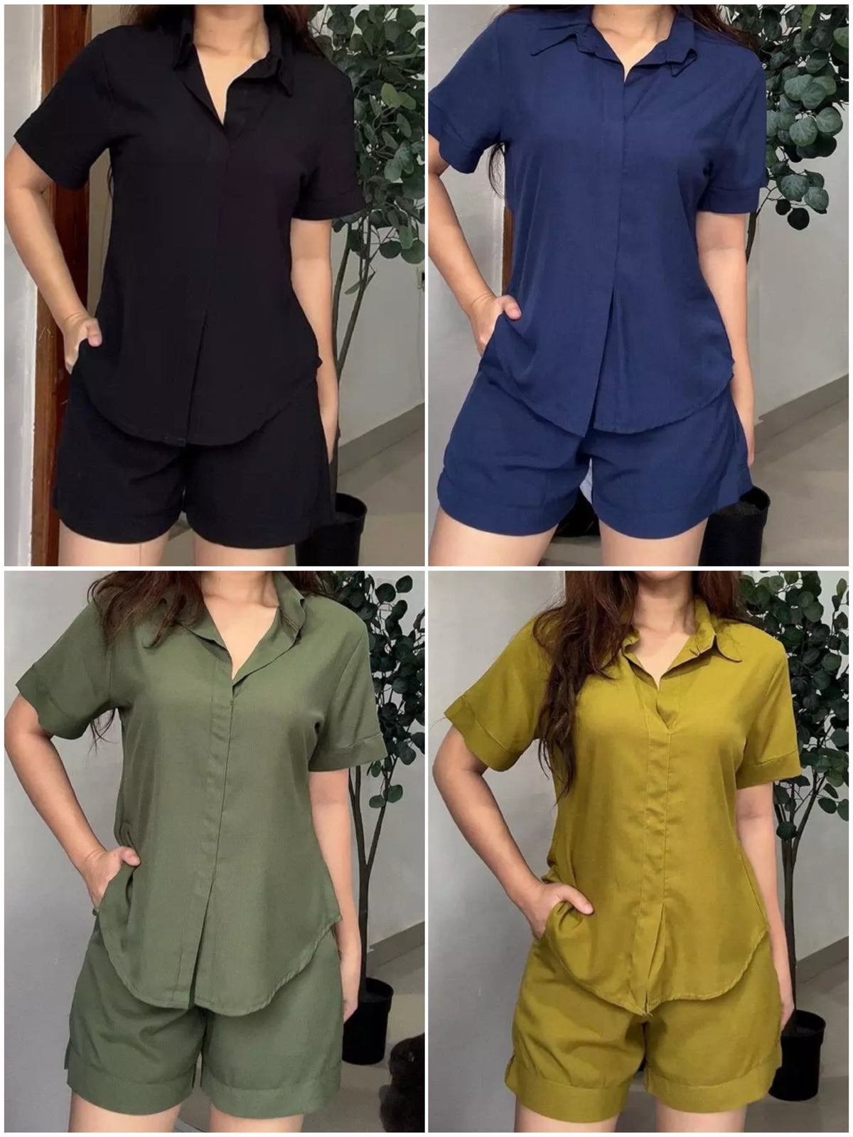 SOFT-LINEN POLO SHORT COORDS TERNO SET