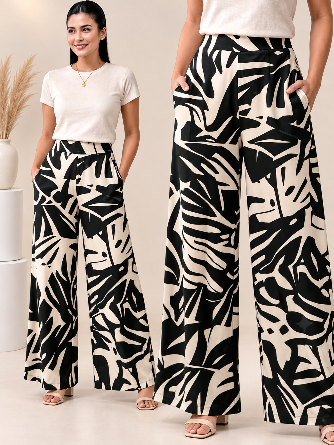 MARIAN PREMIUM PRINTED WIDELEG PANTS