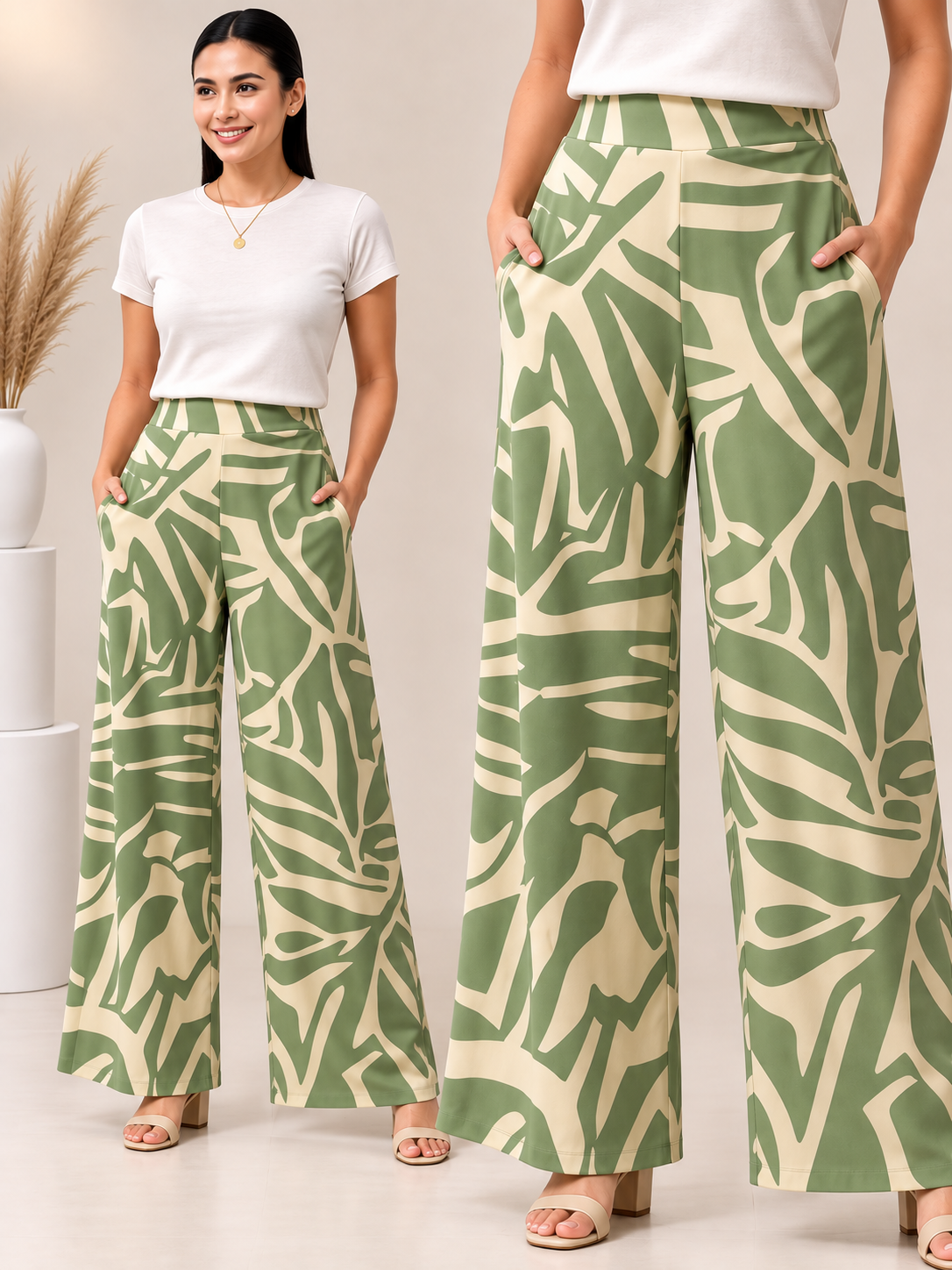 MARIAN PREMIUM PRINTED WIDELEG PANTS
