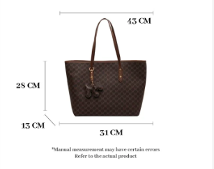 ELENA Leather Tote Bag with Pendant (70% OFF)