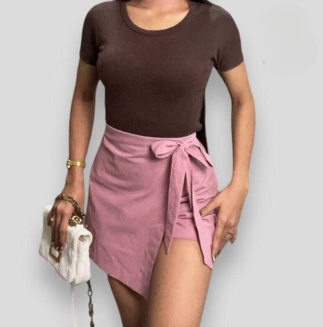 OLIVIA COTTON LINEN SKORT (BUY 2 TAKE 2 FREE)
