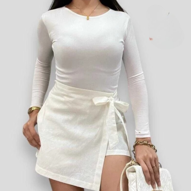 OLIVIA COTTON LINEN SKORT (BUY 2 TAKE 2 FREE)