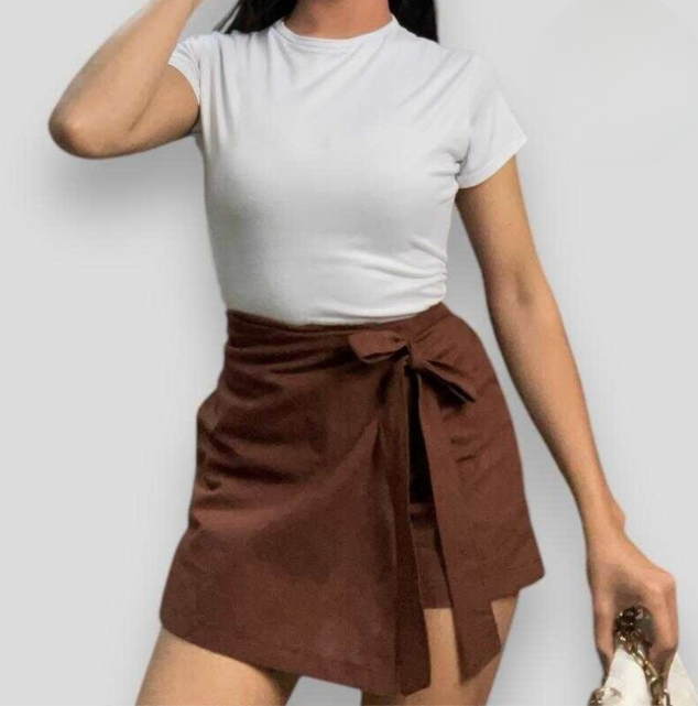 OLIVIA COTTON LINEN SKORT (BUY 2 TAKE 2 FREE)