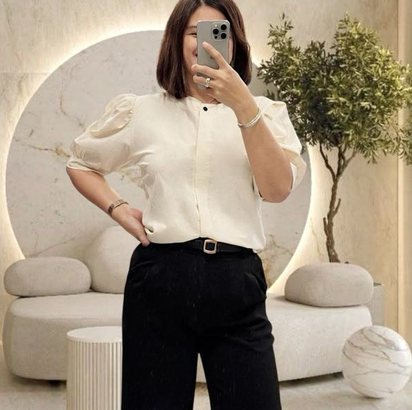 LINEN PUFF SLEEVE BUTTONDOWN (BUY 2 TAKE 1)