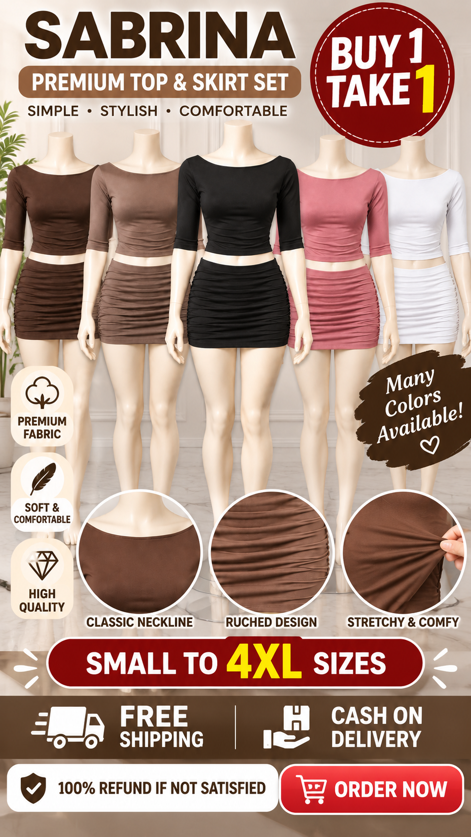SABRINA PREMIUM TOP & SKIRT SET