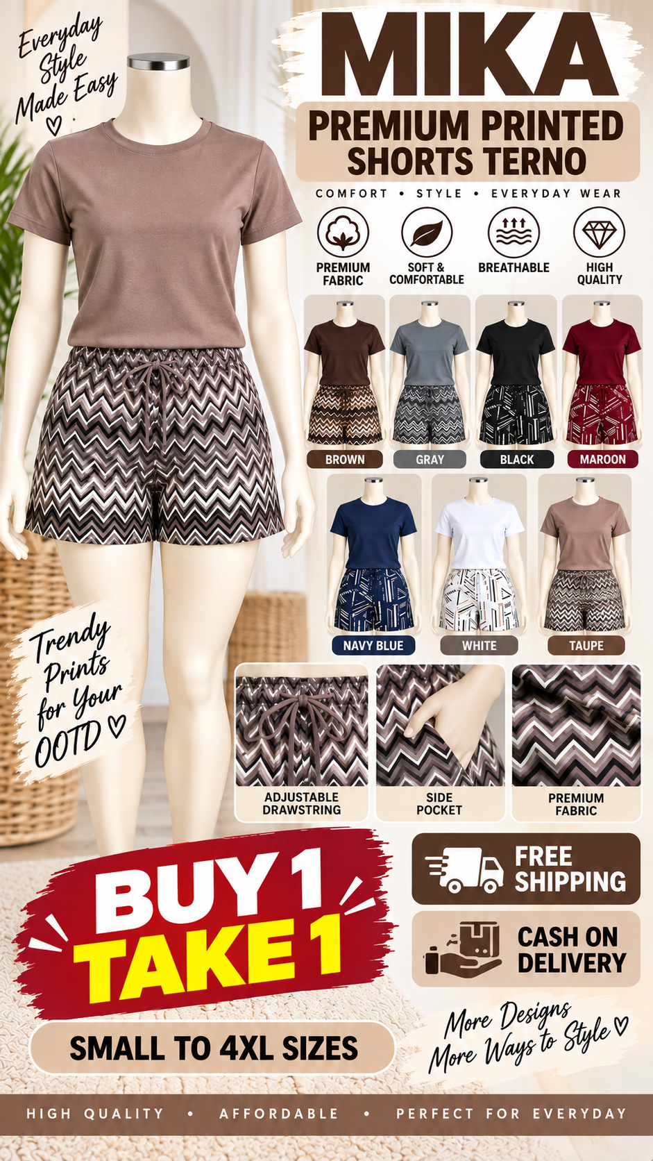 MIKA PREMIUM PRINTED SHORTS TERNO
