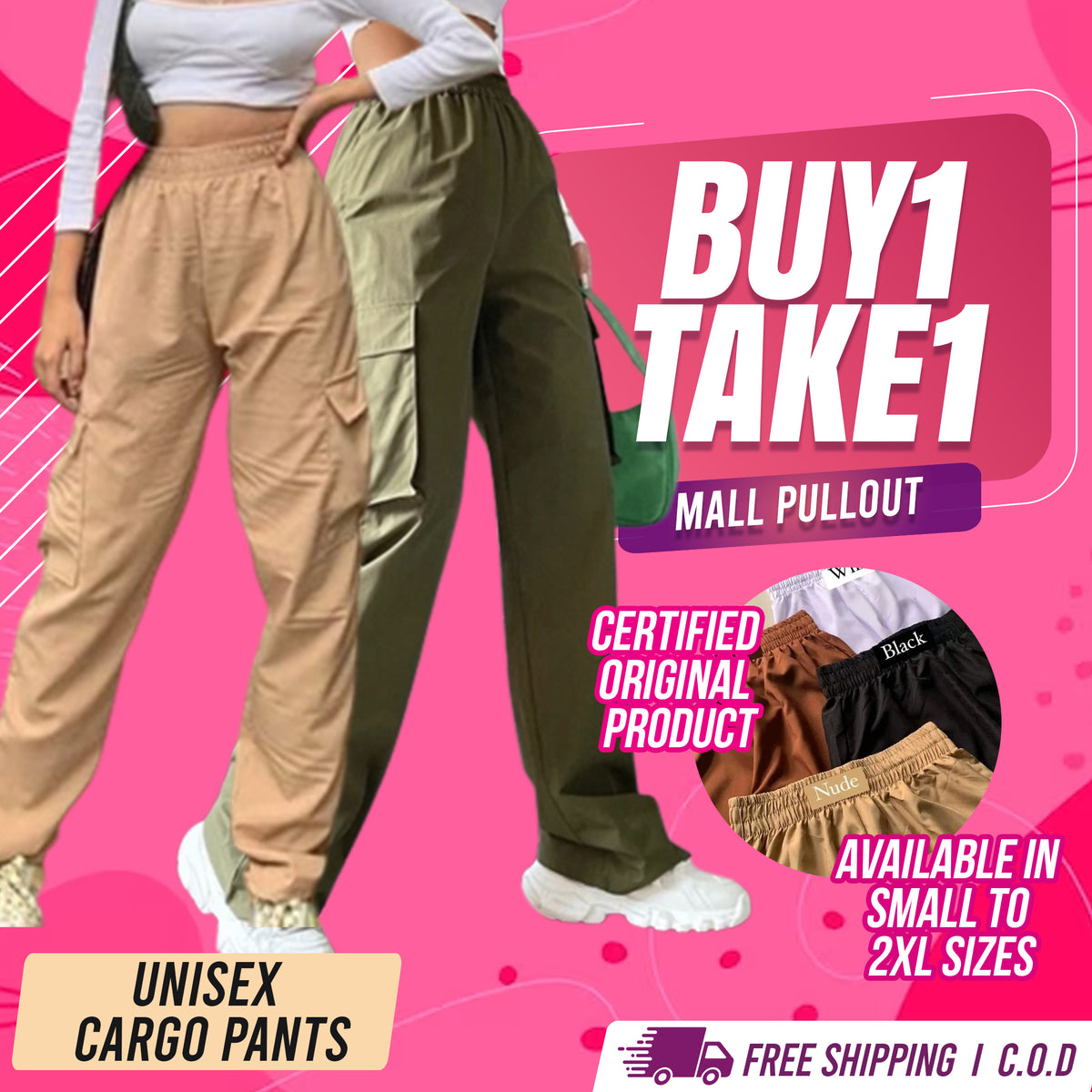 UNISEX CARGO PANTS [Buy1Take1Free]