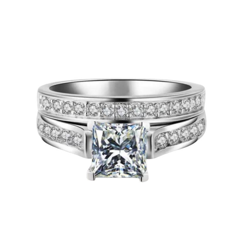 Moissanite Couple Ring 2pcs GOLD PLATED