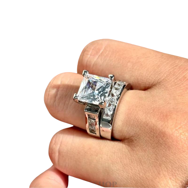 Moissanite Couple Ring 2pcs GOLD PLATED