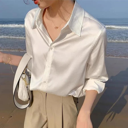 YESHA SATIN LONG SLEEVE TOP BUY 2 TAKE 1 FREE