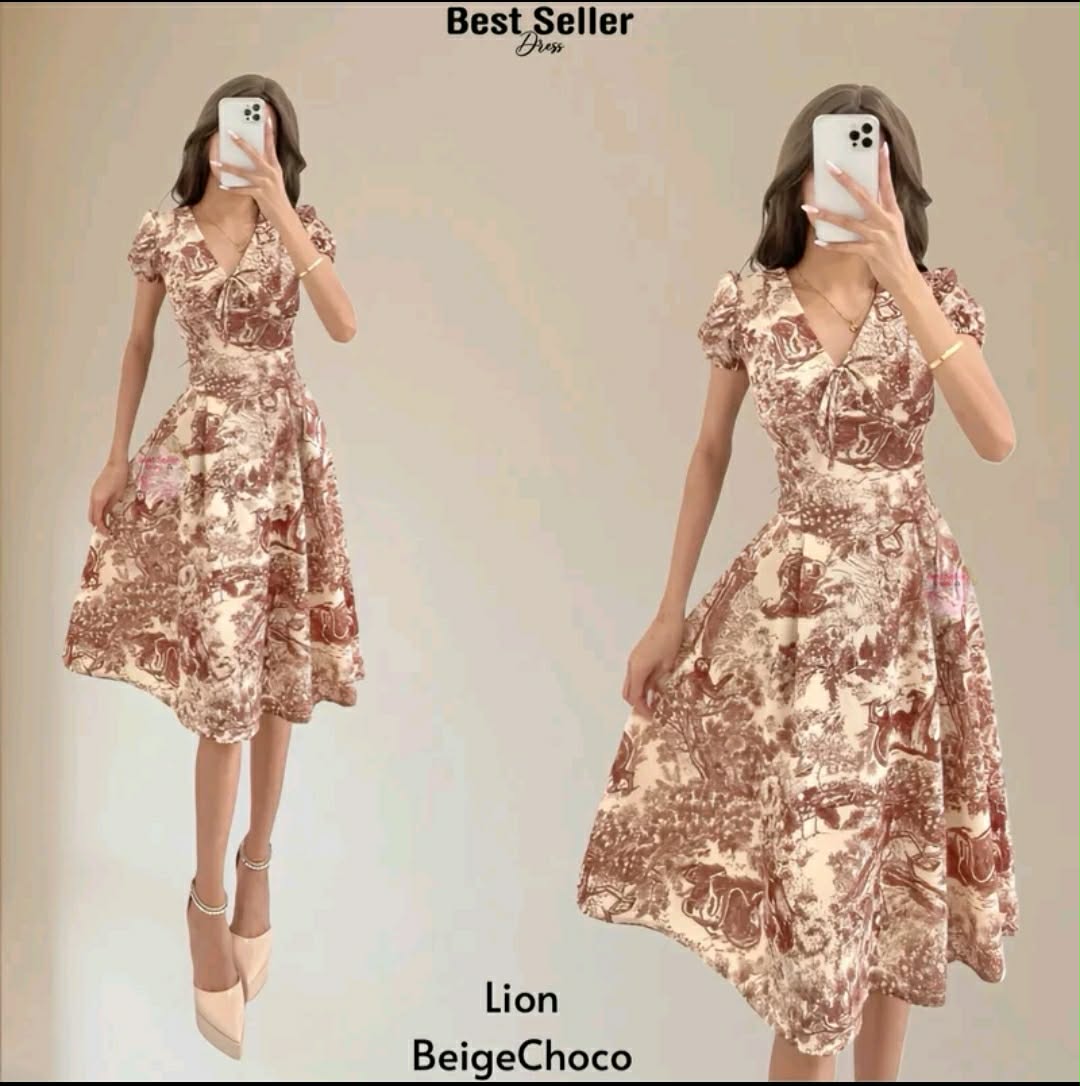 LAILA PUFF SLEEVES MIDI DRESS (BUY 1 TAKE 1)