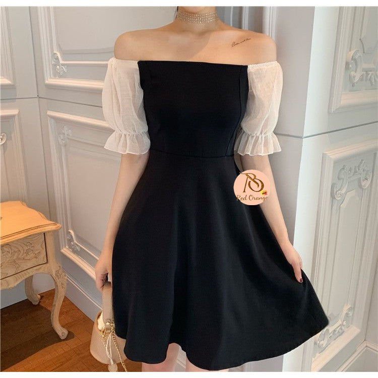 Chiffon off-the-shoulder Women Dress [BUY1TAKE1FREE]