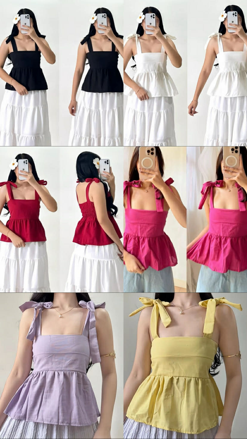 NIKKI SELF-TIE PEPLUM TOP (BUY 1 TAKE 1)