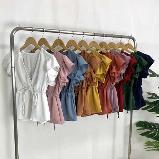 RIBOON TIE V NECK TOP   (BUY 1 TAKE 1 FREE)
