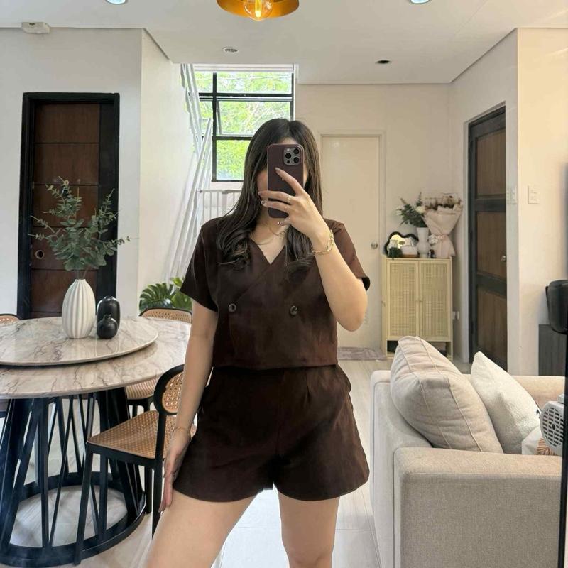 BIANCA COORDINATES Elegant Blouse & Short BUY 1 TAKE 1 FREE