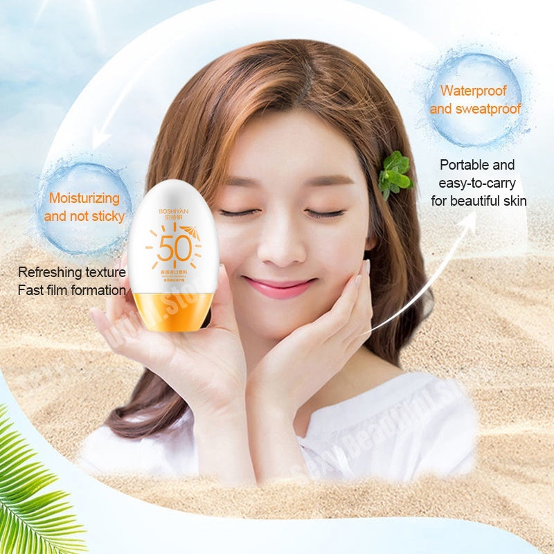 BOSHIYAN Sunscreen Whitening for Face SPF90+ [Buy1TAke2 PLUS FREE 10PCS COLLAGEN MASK]