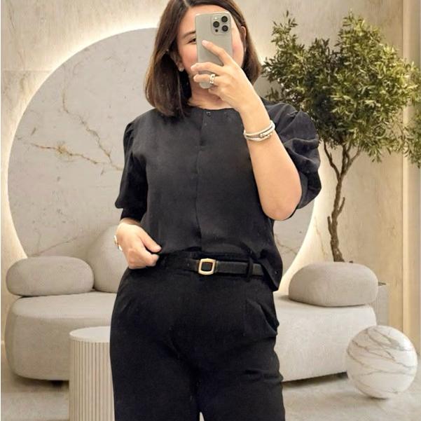 CELESTE LINEN PUFF SLEEVE TOP BUY 1 TAKE