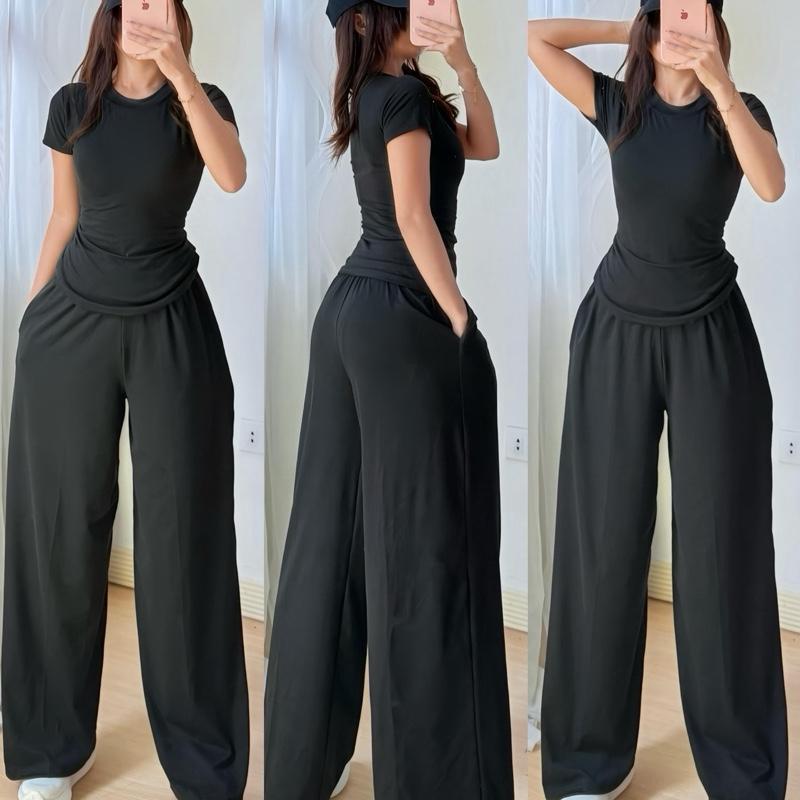 CLARISSE DOUBLE LINING TOP & WIDELEG PANTS TERNO