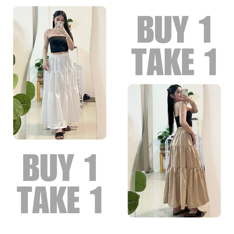 COTTON LINEN LOOSE LONG SKIRT BUY 1 TAKE 1 FREE