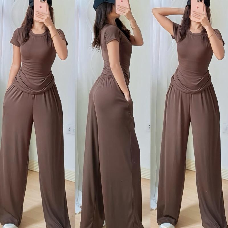 CLARISSE DOUBLE LINING TOP & WIDELEG PANTS TERNO