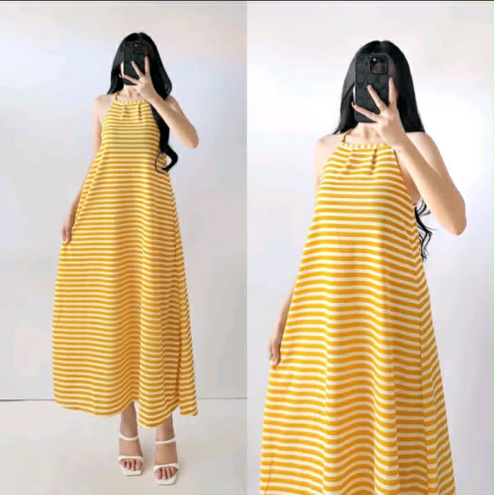 MONICA BACK TIE STRIPE MAXI DRESS
