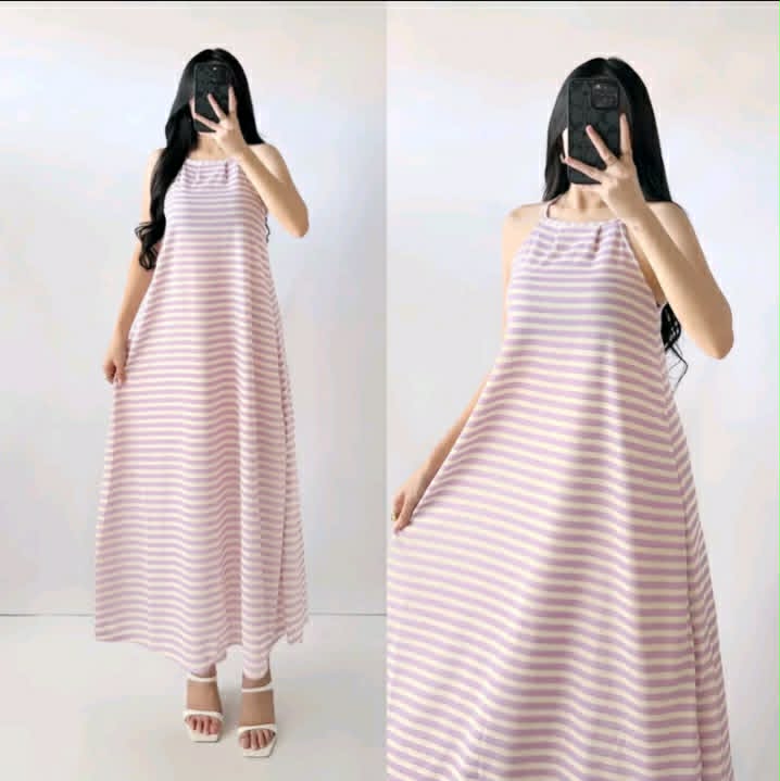 MONICA BACK TIE STRIPE MAXI DRESS