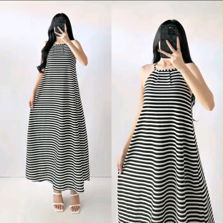 MONICA BACK TIE STRIPE MAXI DRESS
