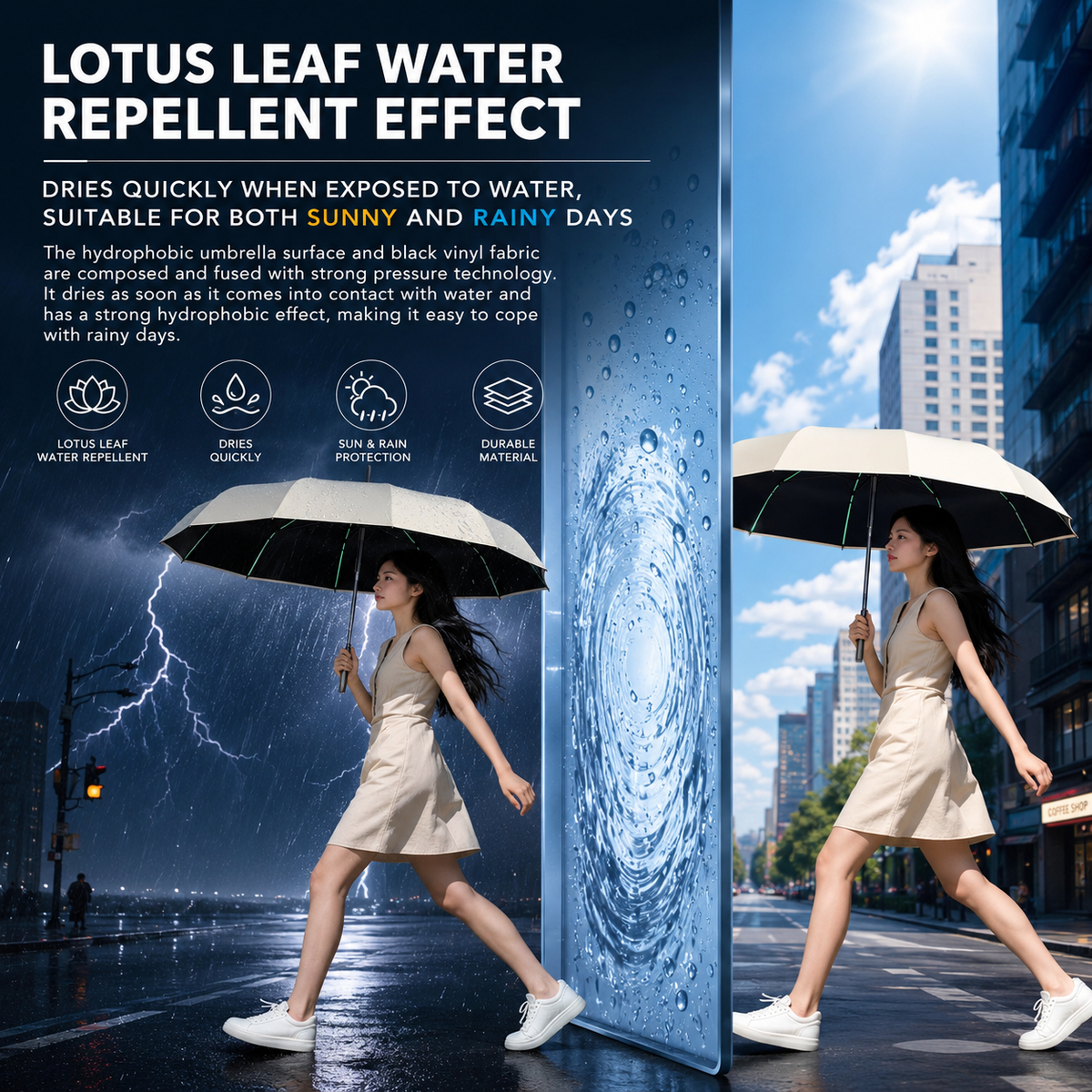 Smart Retract Automatic UV Umbrella - B1T1