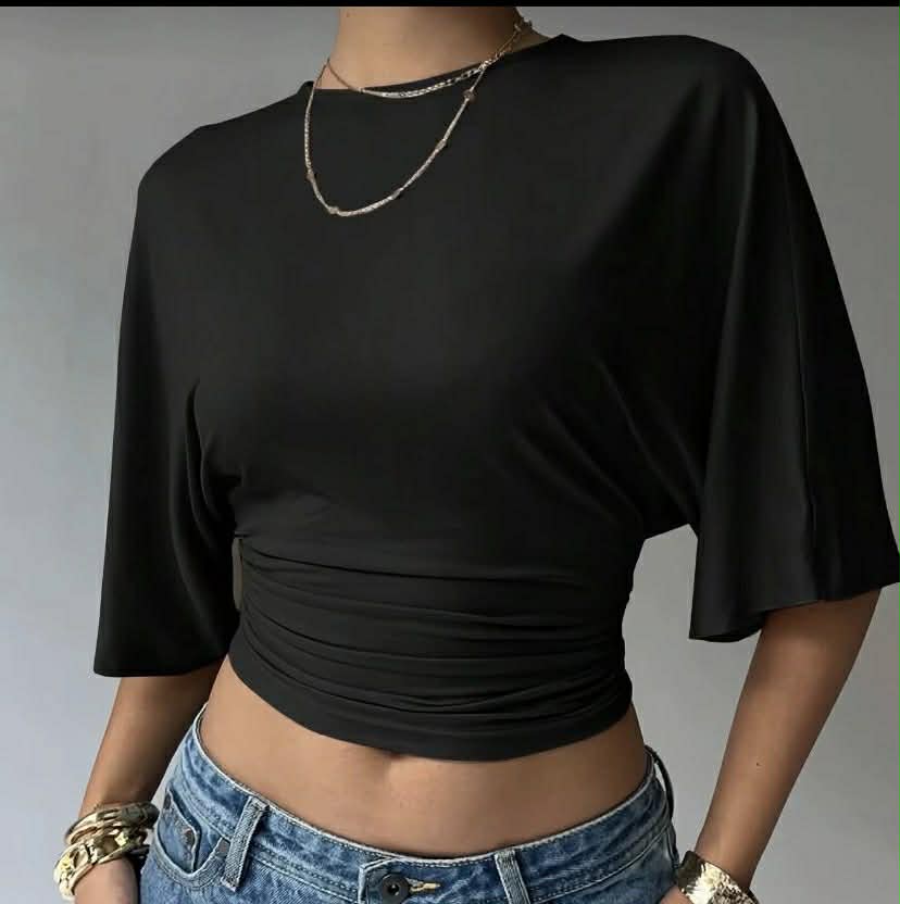 JAS CASUAL TOP Knitted Fabric Round Neck (BUY 1 TAKE 1)