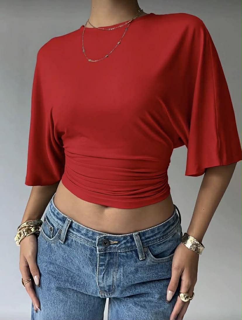JAS CASUAL TOP Knitted Fabric Round Neck (BUY 1 TAKE 1)