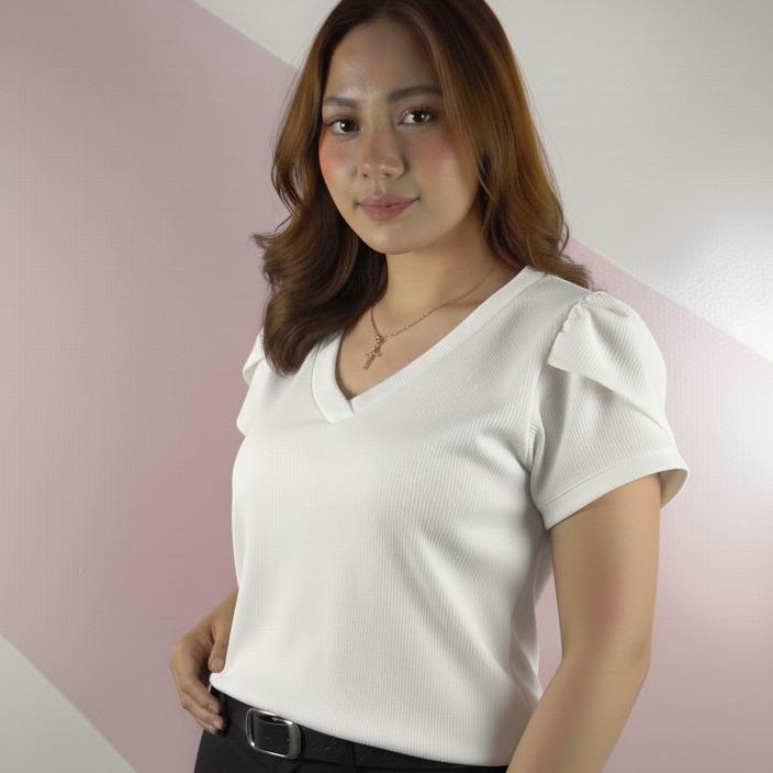 KOREAN CASUAL PETAL SLEEVES TOP (BUY 1 TAKE 1 FREE)