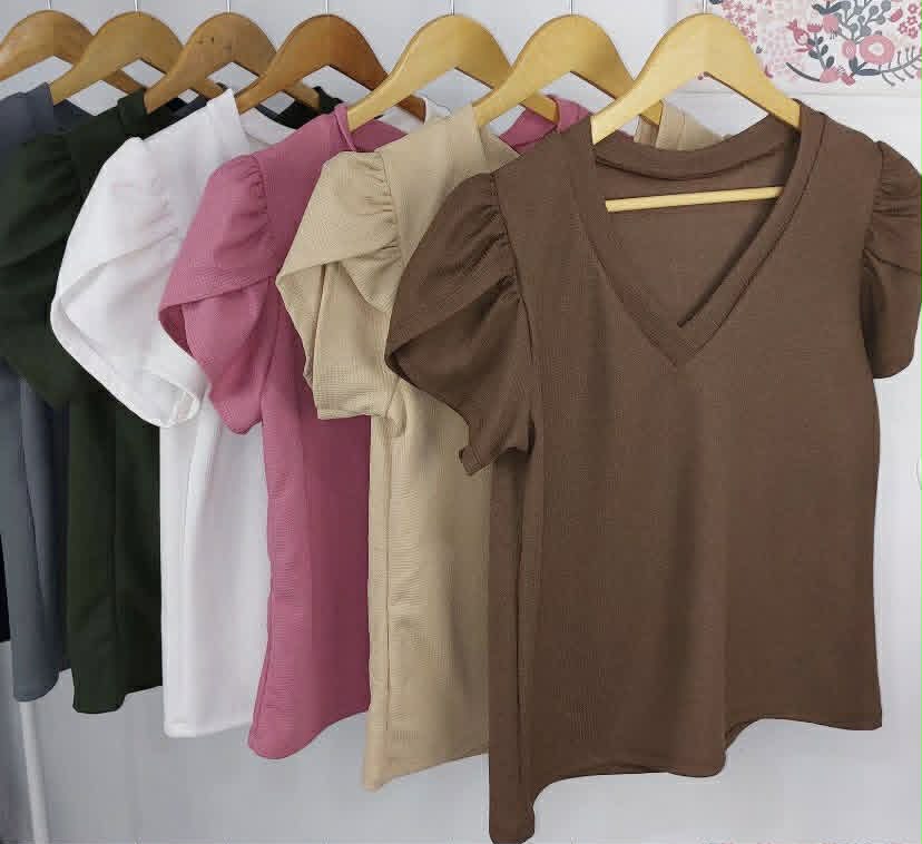 Kara V-neck Puff Sleeve Blouse  (BUY 1 TAKE 1)