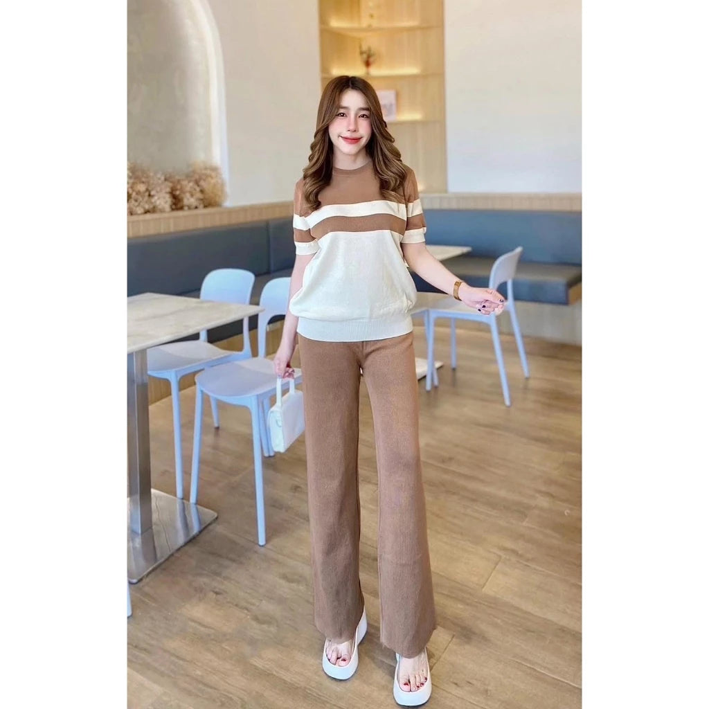KYLA Stripe Top Wide Leg Terno (BUY 1 TAKE 1)