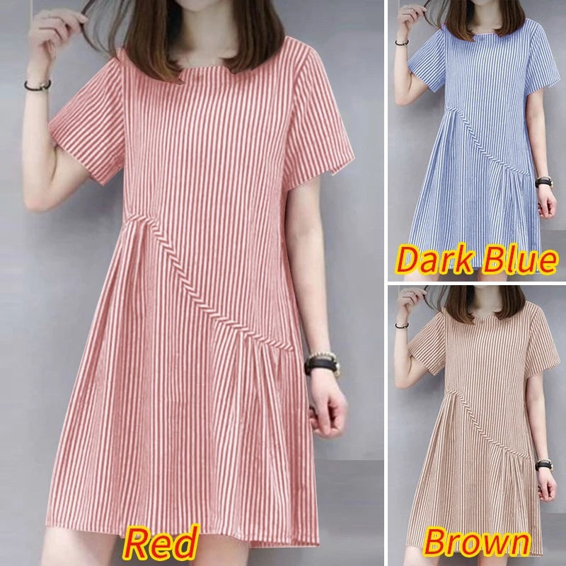 LOOSE KOREAN STRIPE DRESS (BUY 1 TAKE 1 FREE)