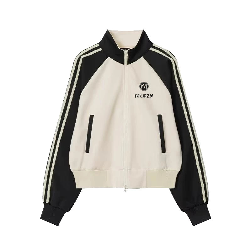 BASEBALL STYLE SIDE STRIPE JACKET  (BUY 1 TAKE 1 FREE)