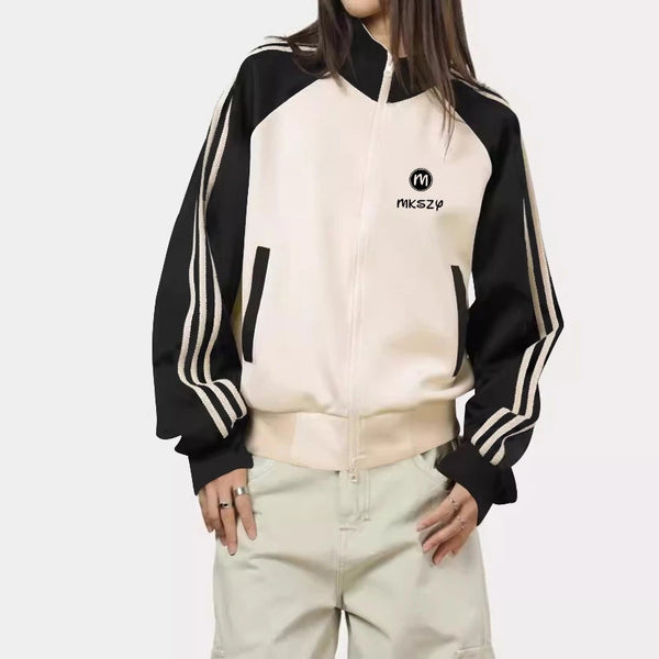 BASEBALL STYLE SIDE STRIPE JACKET  (BUY 1 TAKE 1 FREE)
