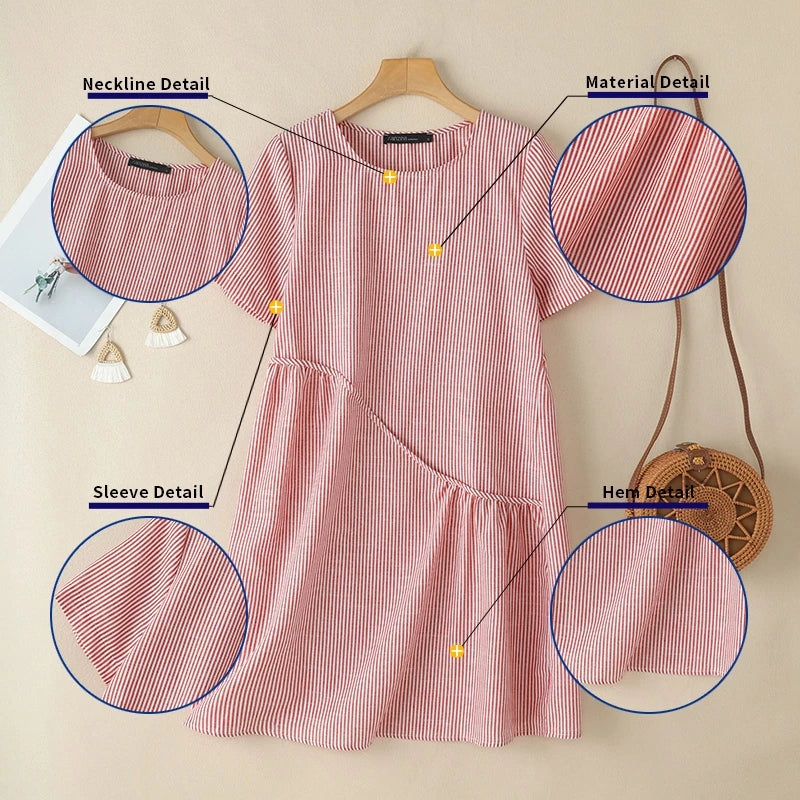 LOOSE KOREAN STRIPE DRESS (BUY 1 TAKE 1 FREE)