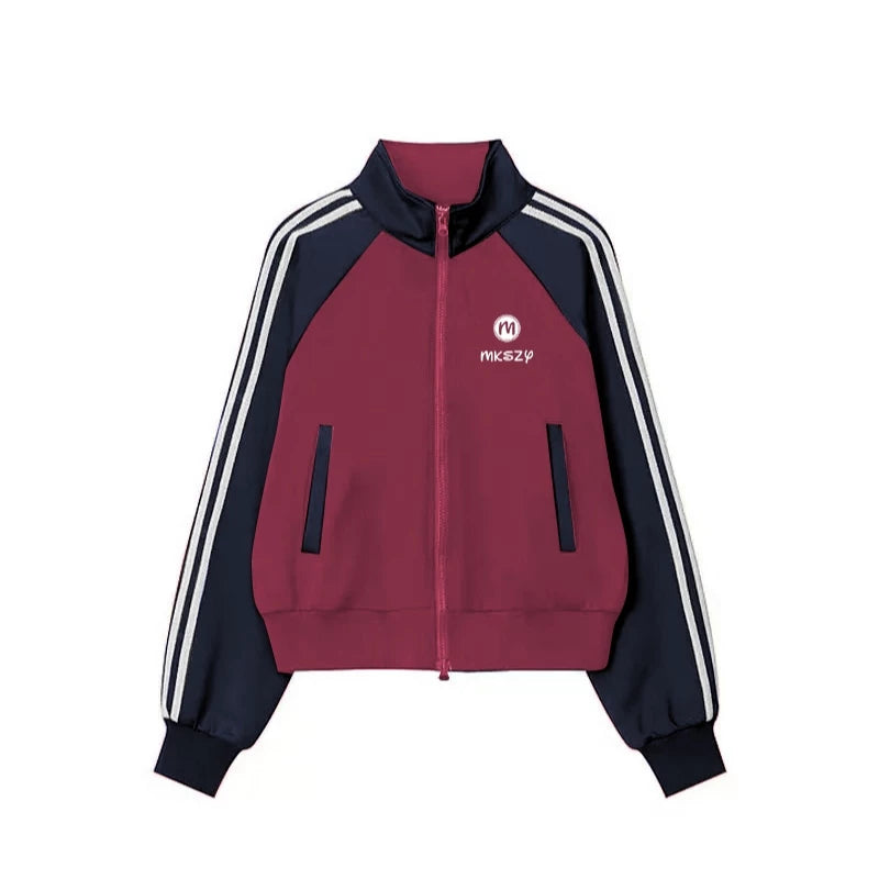 BASEBALL STYLE SIDE STRIPE JACKET  (BUY 1 TAKE 1 FREE)