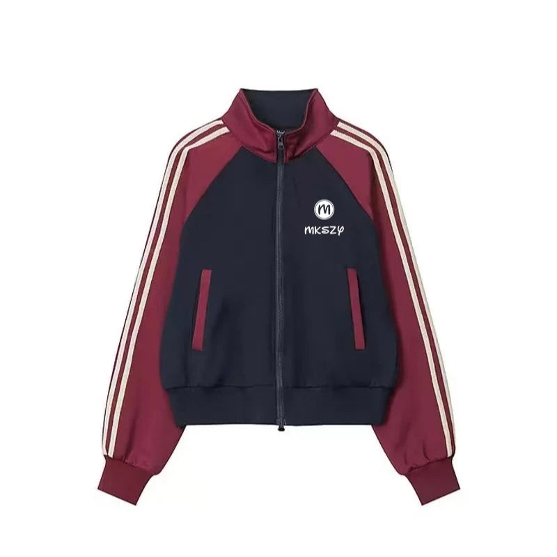 BASEBALL STYLE SIDE STRIPE JACKET  (BUY 1 TAKE 1 FREE)