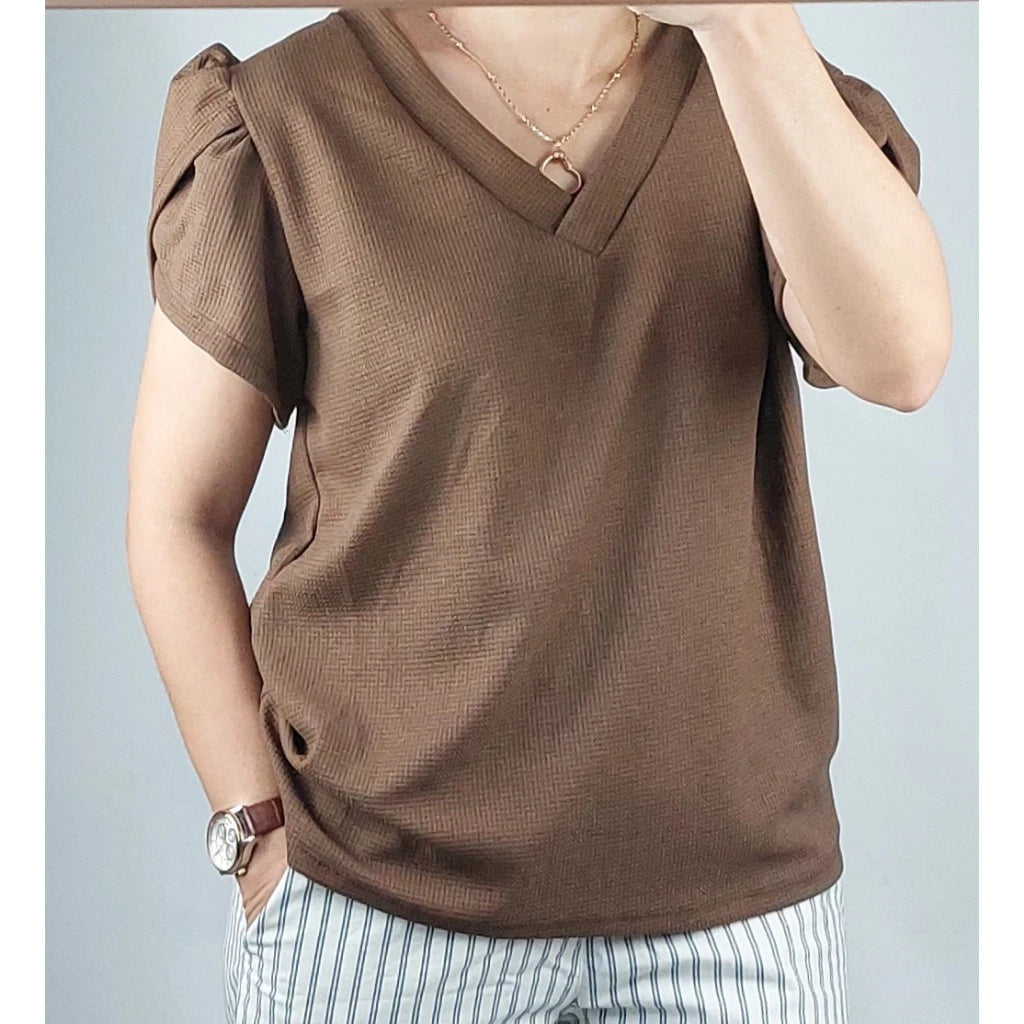 KARA OVERLAP SLEEVES TOP (BUY 1 TAKE 1 FREE)