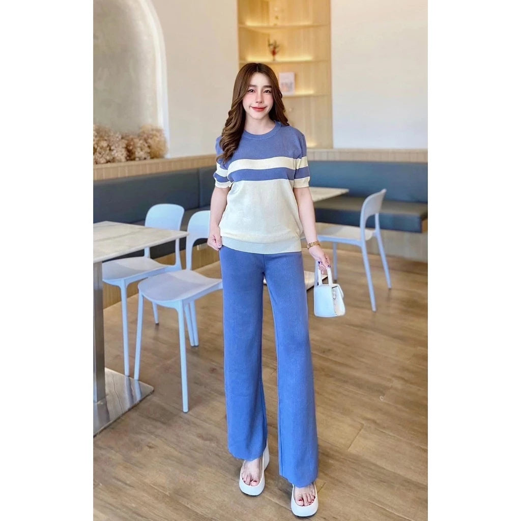 KYLA Stripe Top Wide Leg Terno (BUY 1 TAKE 1)