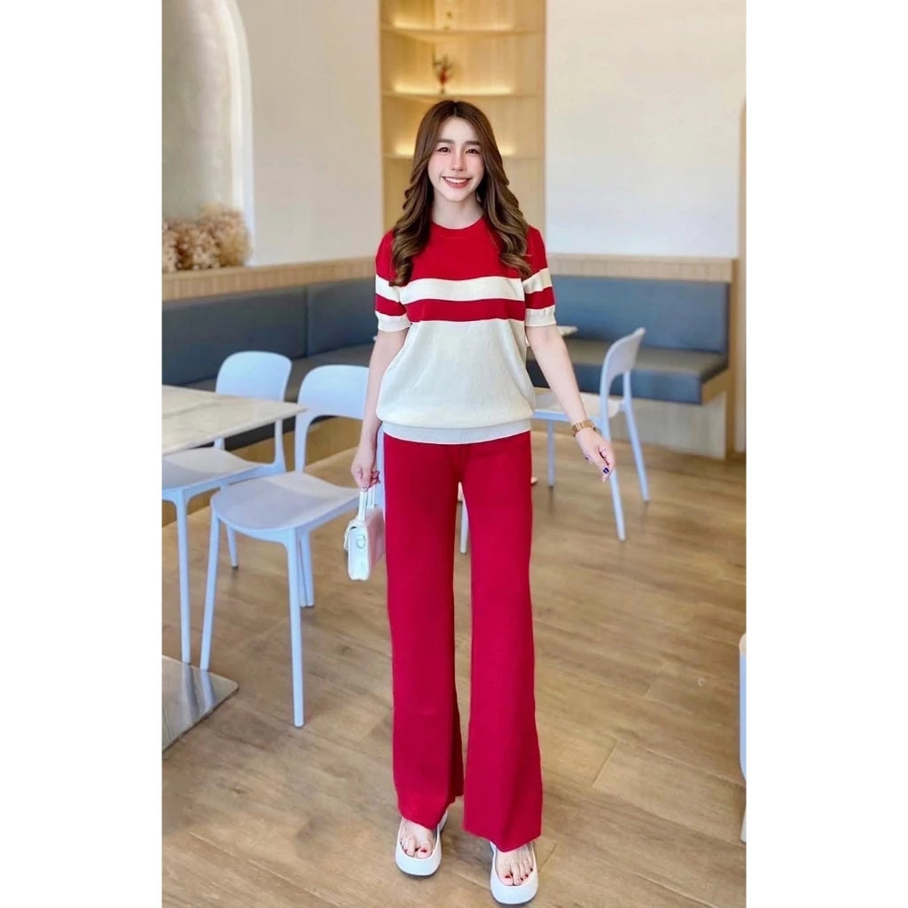 KYLA Stripe Top Wide Leg Terno (BUY 1 TAKE 1)