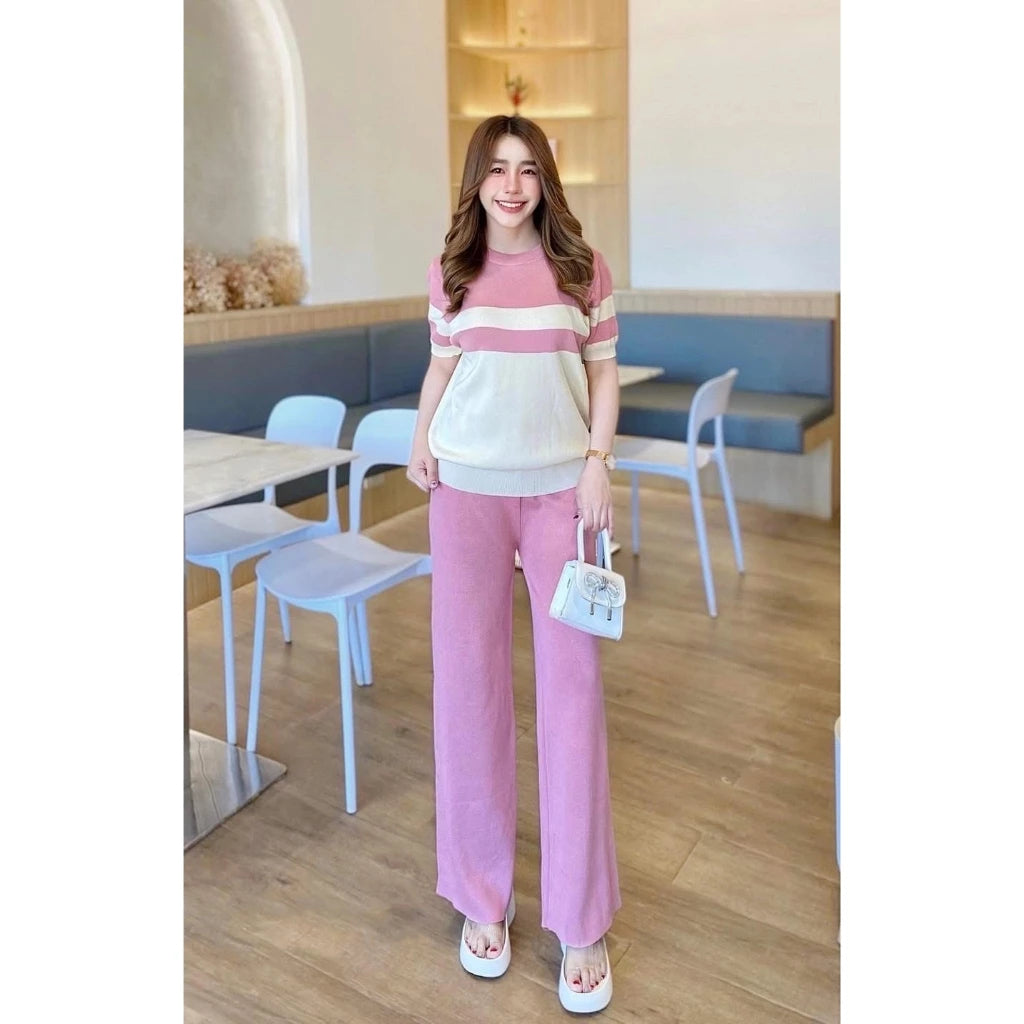 KYLA Stripe Top Wide Leg Terno (BUY 1 TAKE 1)