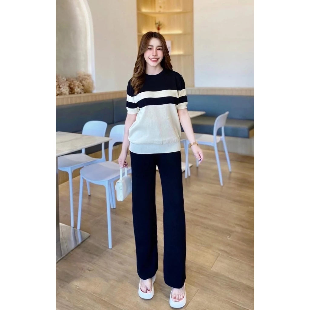 KYLA Stripe Top Wide Leg Terno (BUY 1 TAKE 1)