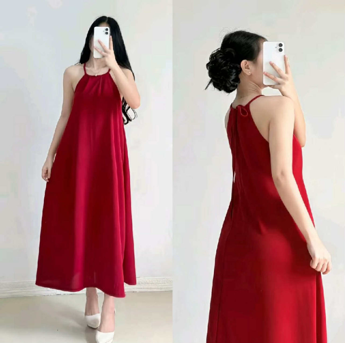 KOREAN STYLE LONG DRESS BUY 1 TAKE 1 FREE