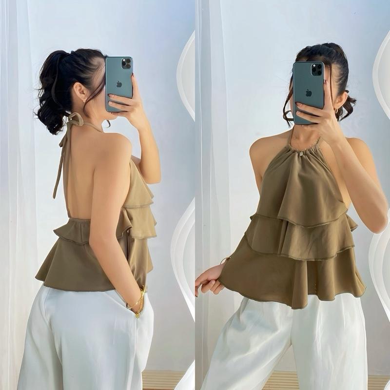 GEORGETTE HALTER LAYER TOP BUY 1 TAKE 1