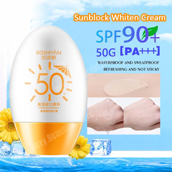 BOSHIYAN Sunscreen Whitening for Face SPF90+ [Buy1TAke2 PLUS FREE 10PCS COLLAGEN MASK]